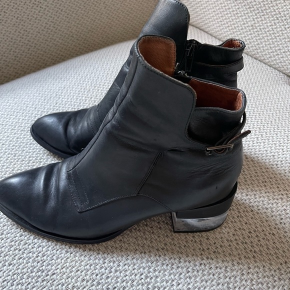 Jeffrey Campbell Black Genuine Leather Ankle Boot with Clear Heel - Picture 6 of 11
